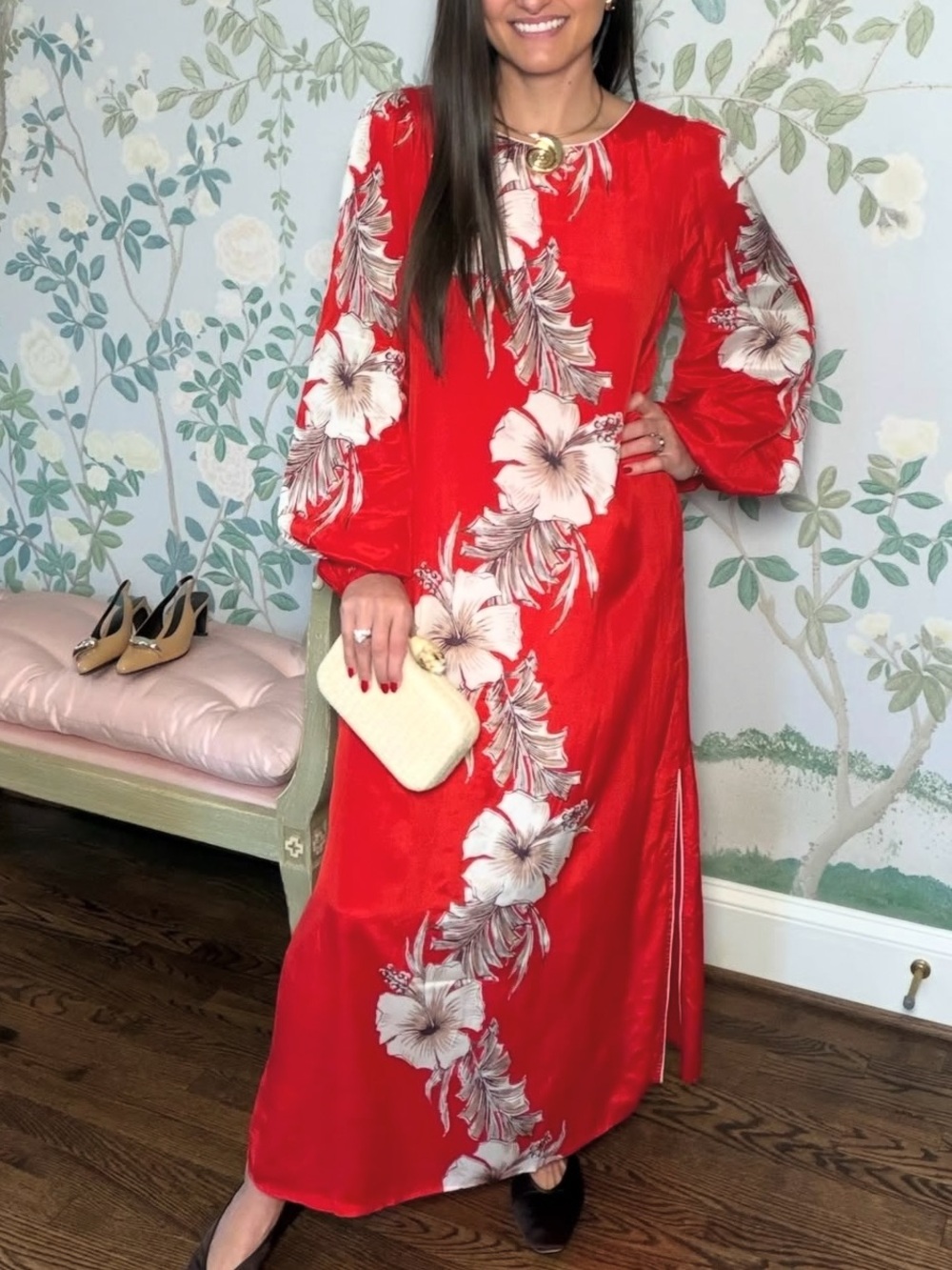 NEW Olivia James Elizabeth James Dawn Dress in Tropicalia Scarlet Grande.  Sk2